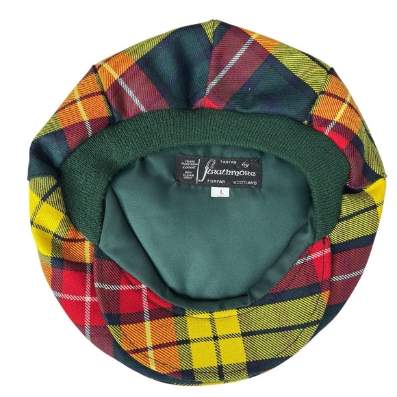 VTG Scottish Tartan Plaid Wool Duckbill Newsboy Hat Mens Size Large Cap Cabbie - Picture 7 of 10